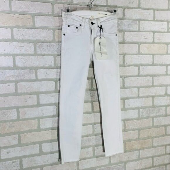 Rag & bone NWT Blanc Skinny Jeans with Raw Hem Size 24 - Picture 3 of 11